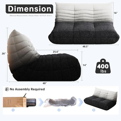WHGBJA Bean Bag Chairs for Adults, Memory Foam Couch Loveseat Sofa Chair - Image 2