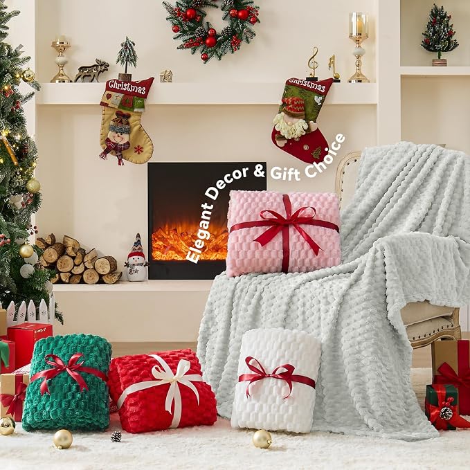 BEDELITE White Twin Blanket for Couch, Soft Cozy Gifts for Women, 60 * 80 | 3D - Image 4