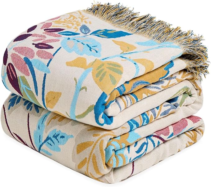 LUTBM Boho Throw Blanket for Bed Cotton Summer Blankets Twin Size for Bedroom by LUTBMFindYourFreeSpiritatHome
