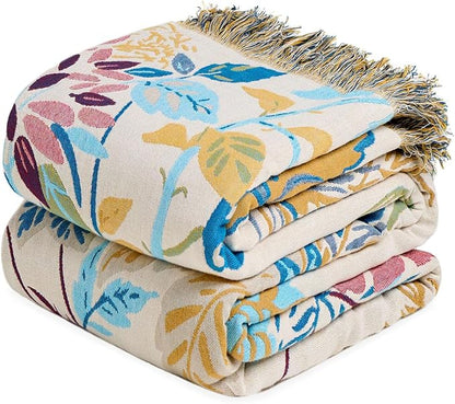 LUTBM Boho Throw Blanket for Bed Cotton Summer Blankets Twin Size for Bedroom by LUTBMFindYourFreeSpiritatHome