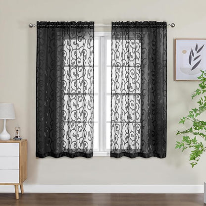 Furman Black Sheer Curtains - Image 2