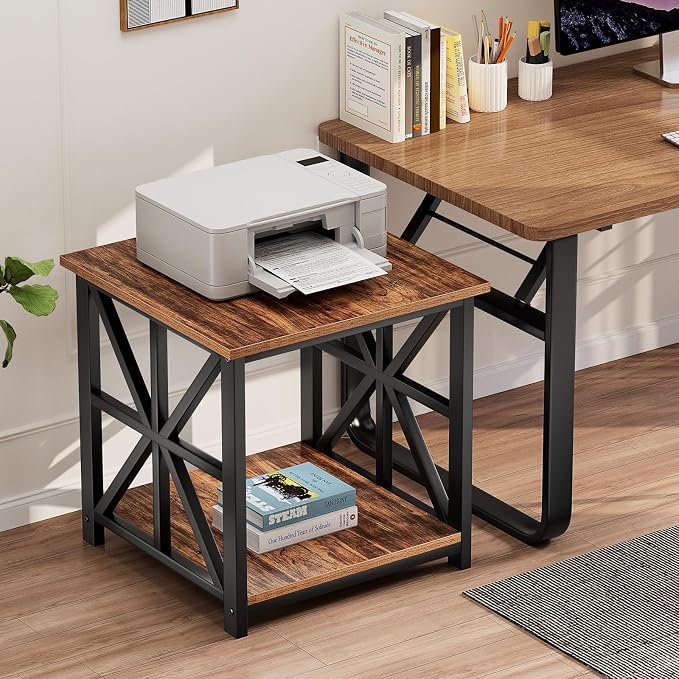 GreenForest End Table with 2-Tier Storage Shelf, 19.7 inch Side Table - Image 5