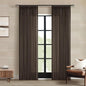 Dark Chocolate 84 Inch Pinch Pleated Semi Sheer Linen Curtains 2 Panels | by Twodrapes
