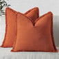 MIULEE Linen Decorative Fall Euro Throw Pillow Covers Burnt Orange 24x24 | Set by MIULEE