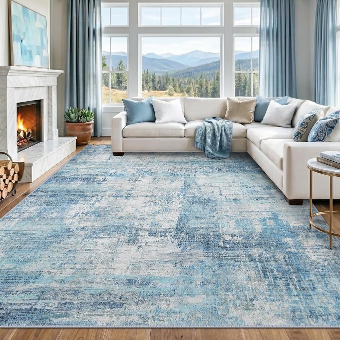 RELEANY Washable 8'x10' Abstract Area Rug - Image 8