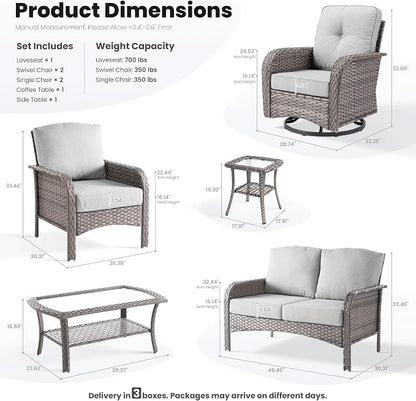 ovios 7-Piece Patio Furniture Set, Outdoor Wicker Sofa - Image 9