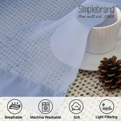 Simplebrand Denim Sheer Curtains 63 Inch Length 2 Panels, Rod Pocket Solid - Image 5