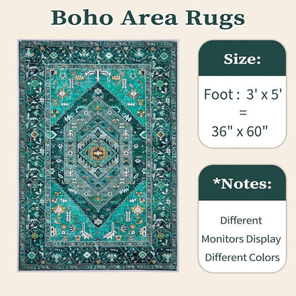 SERISSA 3x5 Washable Non Slip Boho Area Rug - Image 6