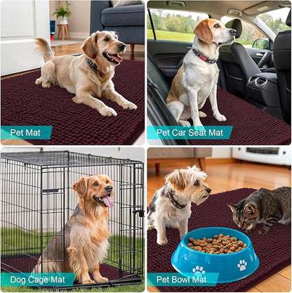 OLANLY Dog Door Mat for Muddy Paws 47x20, Super Absorbent Chenille Mud Mat | - Image 7