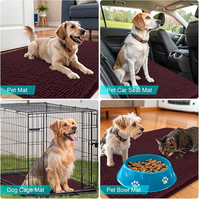 OLANLY Dog Door Mat for Muddy Paws 59x35, Super Absorbent Chenille Mud Mat | - Image 7