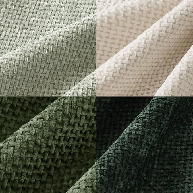 MIULEE Soft Decorative Chenille Pillow Covers Green 20x20 Pack of 4 | Nordic - Image 2