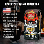 Fire Department Coffee - Gives Back to Firefighters - Skull Crushing Espresso Coffee Beans - Full-Bodied & Bold - Roasted in the USA - Premium Espresso Beans - Veteran Owned (12 oz, Pack of 2)