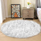 ORINOVA Grey and White Washable Shaggy Round Rug 5ft Circle Faux Sheepskin by ORINOVA