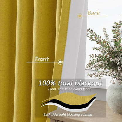 100% Blackout Curtains 120 Inch Length 2 Panels Set - Image 5