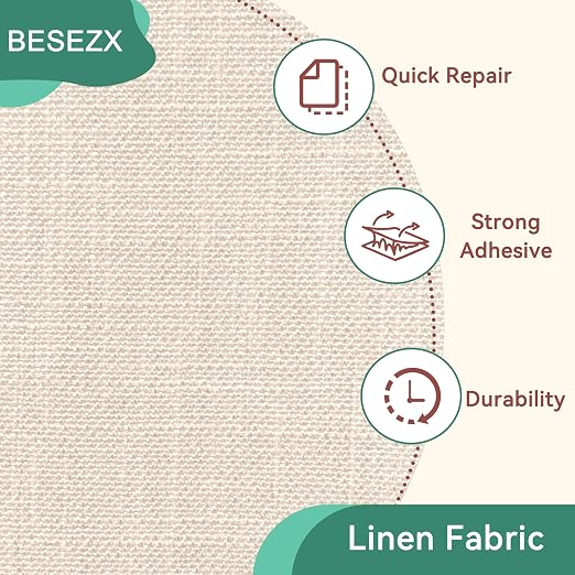 Besezx Linen Fabric Repair Tape, 3x79 Inch Self Adhesive Repair Patches - Image 3