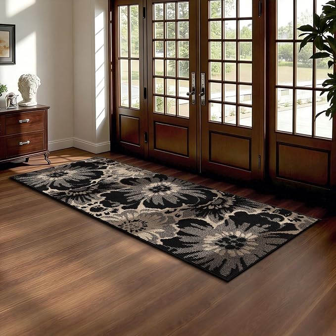 Findosom Hallway Runner Rug 2x5, Non Slip High-Low Textured Floral Washable - Image 6