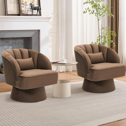 Garvee Ultra-Plush Swivel Accent Chair, 360° Barrel Lounge Chair by Garvee