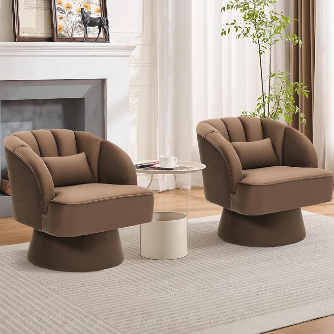 Garvee Ultra-Plush Swivel Accent Chair, 360° Barrel Lounge Chair - Image 6