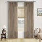 Tan Brown Light Filtering Linen Pleated Curtains by Twodrapes