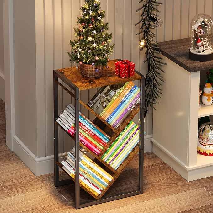 Small Bookcase - 5 Tier Tree Bookshelf - Image 5