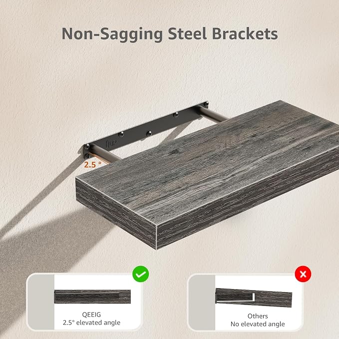 QEEIG Floating Shelves for Wall Bathroom Shelf Bedroom Kitchen Living Room - Image 7