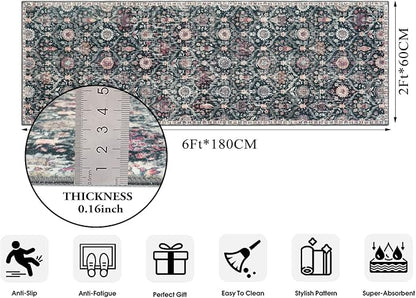 Lahome Moroccan Washable Runner Rug, 2x6 Kitchen Runners - Image 2
