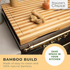 Prosumer's Choice Stovetop Cover Bamboo Cutting Board | Premium, Sustainable, Expands Kitchen Space, Easy to Clean - with Adjustable Legs and Juice Grooves - Large - 29.5"L x 3.5"W x 21"H