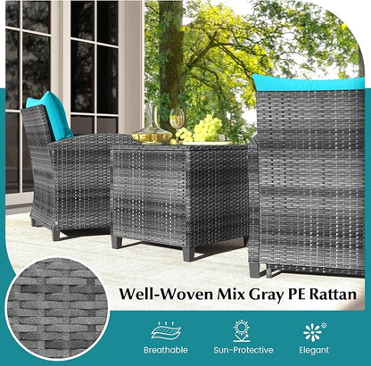 Tangkula 5 Pieces Patio Conversation Set, PE Wicker Rattan Outdoor Furniture Set - Image 8