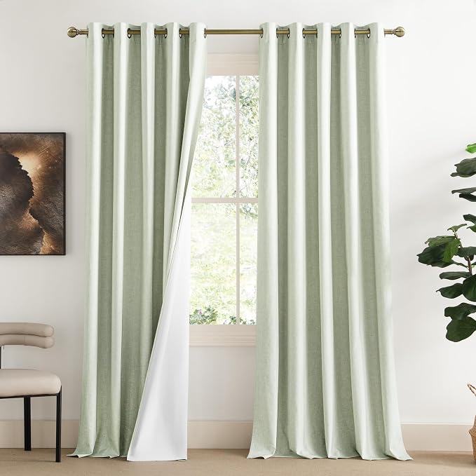 NICETOWN 100% Blackout Linen Curtains by NICETOWN
