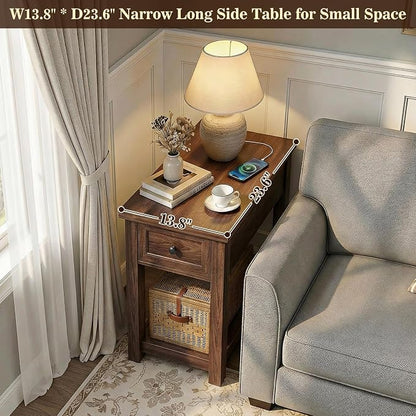 Narrow End Table Set of 2 with Charging Station - Image 5