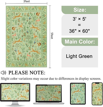 DUKINO 3x5 Rug, Washable Animal Area Rug - Image 2