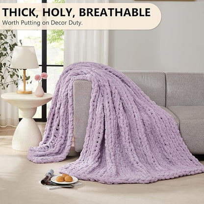 L'AGRATY Chunky Knit Throw Blanket - Image 6