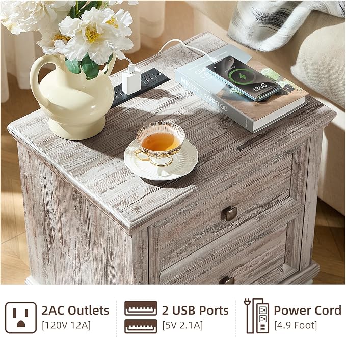 SAVOR LIFE Farmhouse Nightstand - Image 4
