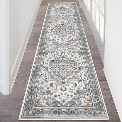 HEBE Hallway Runner Rug 2'x8', Washable Non Slip Kitchen Rug Runner | Soft Boho by HEBE
