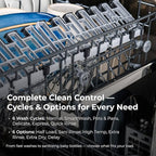 Kenmore 24" Built-in Stainless Steel Tub Dishwasher EasyFlex 3rd, SmartWash, UltraWash Plus, TurboDry, and MoreSpace Adjustable Rack, Energy Star Certified, White