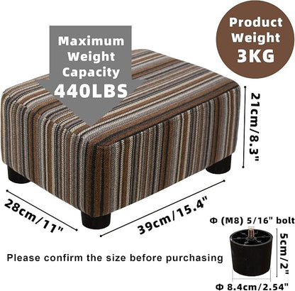 CAROLMADE Small Foot Stool Ottoman Footstool - Image 3