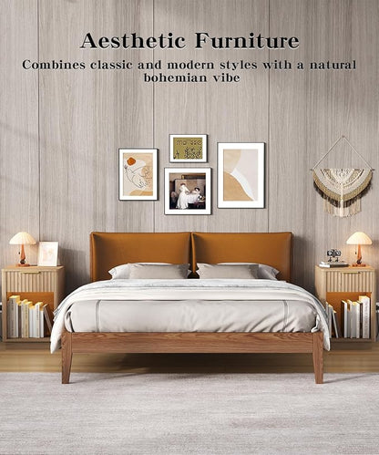 Akxomel Fluted Nightstands Set of 2, Wooden Night Stand - Image 6