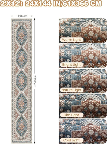 Hallway Runner Rug 2x12 Extra Long Washable Runner, Non Slip Runner - Image 2