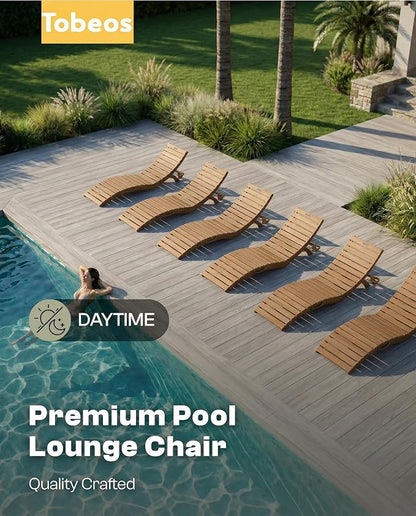 Folding HDPE Pool Lounge Chairs Set of 2 - Image 9