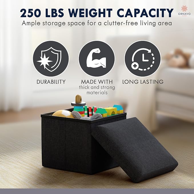 Ornavo Home Small Storage Ottoman, - Image 7