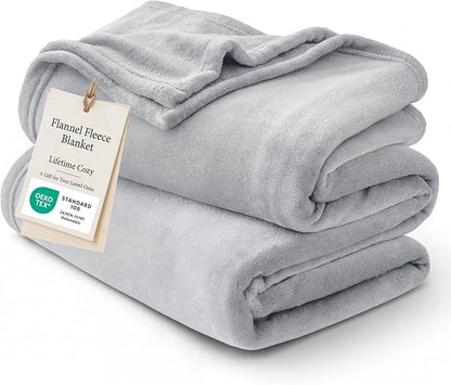 Bedsure GentleSoft Fleece Throw XL Blanket Light Grey by Unknown