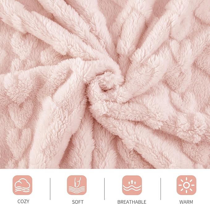 Aganear Fleece Throw Blanket for Couch Sofa 50"x60" Pink | Lightweight Fuzzy - Image 8