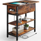 Yoobure End Table with Charging Station, Flip Top Side Table with USB Ports and by Yoobure