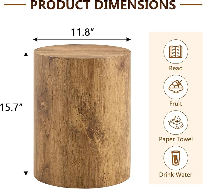 11.8'' Boho Cylinder Side Table - Image 2