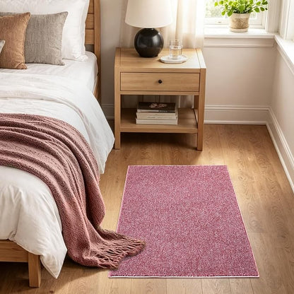 2x3 Red/White Area Rug Washable Non-Slip Soft Thin - Image 2