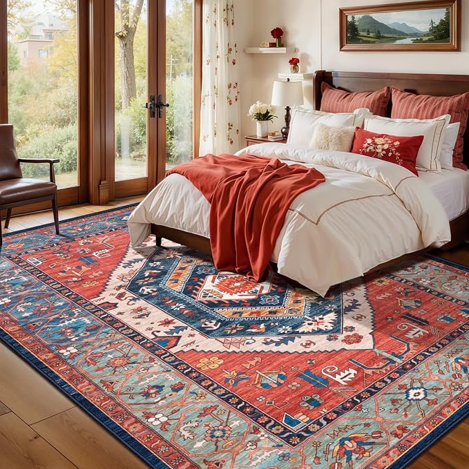 SERISSA 5x8 Washable Non Slip Boho Area Rug - Image 3