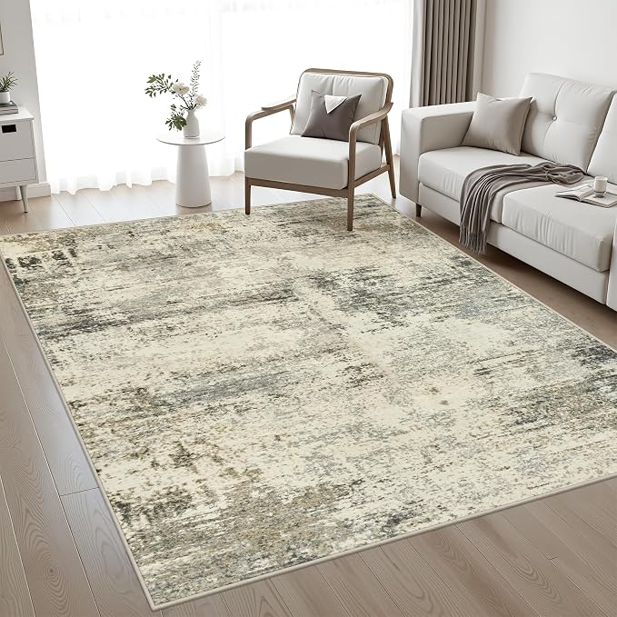 Area Rug Living Room: 3x5 Modern Washable Soft Carpet Ash Brown | by FXRHLP