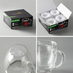 CNGLASS 5oz Espresso Mugs (Set of 4),Double Wall Insulated Glass Coffee Mugs with Handle,Espresso Shot Glasses,Clear Expresso Coffee Cups…