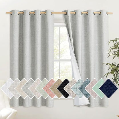 NICETOWN Grey Full Shade Cold Reducing Curtain Panels, 52 x 63 inch, Pair of by NICETOWN