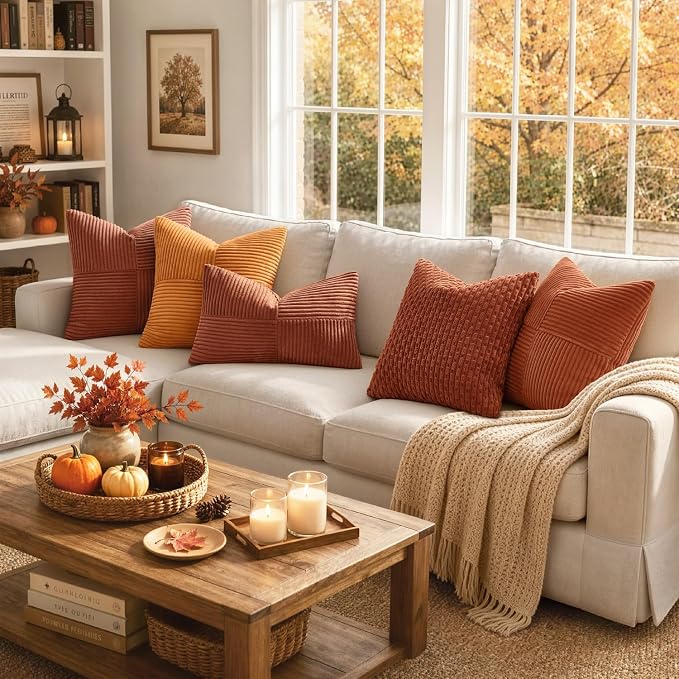 MIULEE Fall Rust Decorative Lumbar Throw Pillow Covers 14x24 Inch 2 Pack | Boho - Image 5